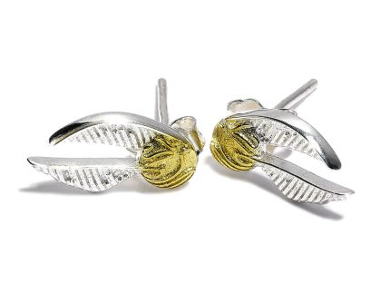 Harry Potter Sterling Silver Golden Snitch Stud Earrings